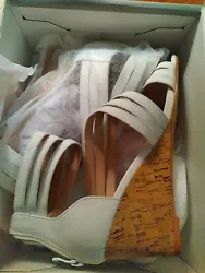 Journee Collection Womens Loki Wedge Sandal - White - Size 7.5. Tried on one sandal once but never actually wore them ,...