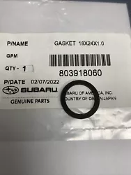 Genuine Subaru Drain Plug Gasket 803918060 Differential Trans 18x24x1. 2005-2022. Gaskets will be shipped in a stamped...
