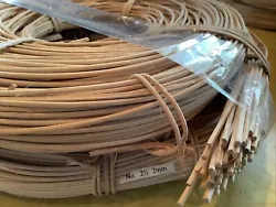 Basket weaving reed round arts crafts natural wood material #2 mm. # 2 1/2 new sold by the single, 3 available