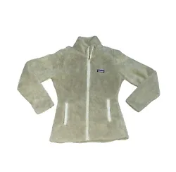 Patagonia Womens Los Gatos Full Zip Fleece Jacket Size Small Beige Oatmeal.