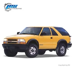 Fits Chevrolet S10 1994-2003. Height of Flares: Front 4.0