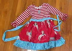 Beautiful boutique dress made by Eleanor Rose featuring Christmas Unicorns. So darling for the holidays. We only got to...