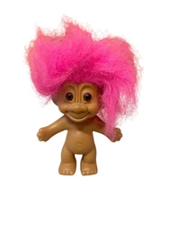 Russ Troll Doll Pink Hair Brown Eyes Naked 5”.