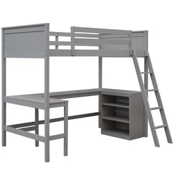 The stable ladder can be assembled on other side of the bed. Guardrails are solidly attached for added safety. Bed slat...