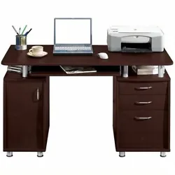 Drawer Quantity: 3 Pcs. One side of this desk is a shelf with door; and the other side is designed with 3 drawers. Side...