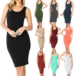 Simple and stylish cotton spandex stretch mini dress. Fitted to have a pencil shape at a length that sits at the knees....