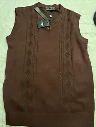 sweater vest men medium brown.