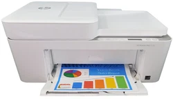HP DeskJet Plus 4158 All-in-One Printer. The box is opened but the printer is new, never used. Output tray minimizes...