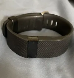 FITBIT CHARGE HR FITNESS TRACKER BLACK LARGE BAND No Charger But Works.