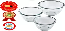 This versatile trio of glass mixing bowls include 3 sizes that do triple duty. With 3 sizes to work with, you’re...