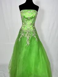 Precious Formals Quinceanera, Sweet 16, Prom Dress, Ball Gown size 10 Color Lime Fizzz