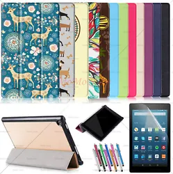 1 x Trifold PU leather case for Amazon Kindle Fire Tablet. Ultra Lightweight Slim Shell Stand Cover with Auto...