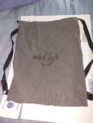 Hard Rock Cafe Vinyl Embossed Logo Backpack Bag Cinch Tote Adjustable Gray. New without tags No rips or tears Smoke...