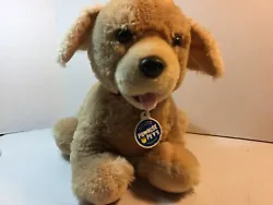 Build A Bear Promise Pet Lab Golden Retriever Puppy Dog Plush. Golden tan puppy with red collar.