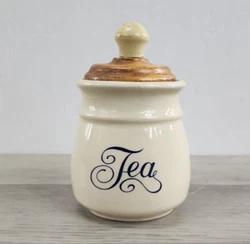 What is included: Kitchen Beige Tea Ceramic Storage Canister with Wood Lid  Dimensions: 6
