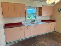 1950 Shirley steel vintage kitchen cabinets with sink. In good condition! Asking 3,500 or best reasonable offer. 