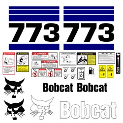 Bobcat 773 Skid Steer Set Decals Stickers. (2) Side Stripes with Model Number. NEED ANOTHER MODEL?.