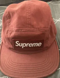 Supreme 5 Panel Hat Burgandy Dark Red. Please read description. This hat appears darker in real life than the photos...