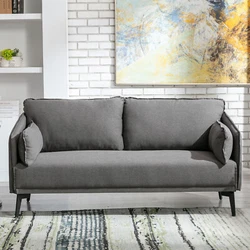 Two bolster pillows are included. A marriage of comfort and contemporary allure, the eye-catching grey loveseat is sure...
