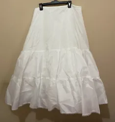 Women Long Adjustable White Petticoat Skirt Wedding Crinoline Slip Underskirt. Condition is Pre-owned. Shipped with UPS...