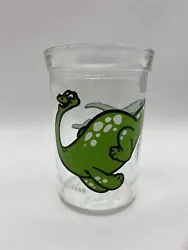 1988 Welchs Glass Jelly Jar Brontosaurus Dinosaur Vintage Retro. Condition is “Used”. Shipped with USPS First Class...