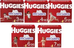 These Little Movers Diapers are designed with an absorbent Leak Lock system that can provide up to 12 hours of dryness...