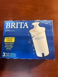 Brita 3 Pack Standard Filter Replacement For All Brita Water Pitchers Dispensers