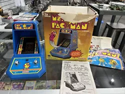 Vintage 1981 Coleco Ms. Pacman Mini Tabletop Arcade Complete Tested Works.