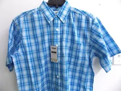 112324822 Blue. Machine Wash. 55% Cotton/ 45% Polyester. Short Sleeve. Big and Tall Sizes available. For Example XLT...