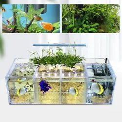 Description： New Acrylic Small Fish Tank with Led Lights Specification: Material: Acrylic Capacity: 4 Grids...