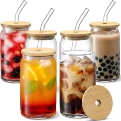 Bamboo and wood cup cover, effectively dustproof, with glass straw, beautiful and practical. Made of high borosilicate...