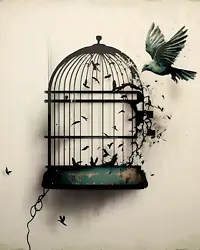 Banksy The Birdcage 8x10 Print. High Resolution Giclee Art Print on 100%Real, High Quality Photo Paper.