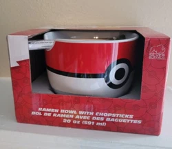 Pokémon Pokeball 20 Ounce Ceramic Ramen Bowl With Chopsticks! Brand New!. Ships fast with care!