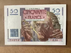 billet de banque 50 francs « le verrier » 1946. NEUF/UNC bank note french 