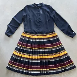 AuthenticTOMMY HILFIGER  Dress Sz Medium with striped pleated skirtBrandnew with Tags
