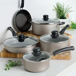 The interior nonstick coating ensures easy cooking and simple cleanup, while heat- and shatter-resistant tempered glass...