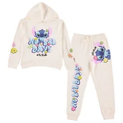Introducing our adorable Girls Lilo and Stitch Hoodie and Jogger Set, perfect for little Disney enthusiasts! The hoodie...