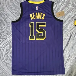 Austin Reaves Jersey Purple Los Angeles Lakers Large Pinstripe #15