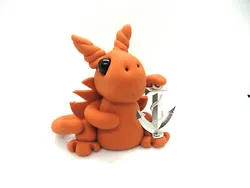 This dragon is a rusty brown and he loves his cool anchor. They are made for mature children to adults. They are semi...