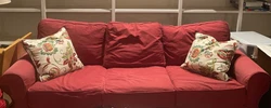Slipcovers faded.  Possible to buy new ones from Pottery Barn