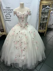 Brand new beautiful off the shoulder Ivory dress with flowers and custom bead work from top to bottom. Elegant train...
