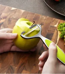 This vegetable fruit and vegetable peeler is made out of food grade stainless steel. It has a freely rotating peeler...