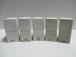 5 X Bose Double Cube Jewel mini white Speakers only. 1 speaker is crack.but it is working condition.sold as-is. what...