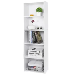 5 tier storage shelves design creates a sophisticated space, it is perfect for living room, bedroom and office. 5-tier...