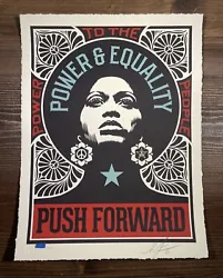 Shepard Fairey Obey screen print titled “PUSH FORWARD” from a sold out edition of 500.
