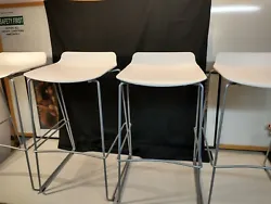 Selling a  set of four used Wiesner Hager Concept Nooi Bar Stools. Model: whg6625.  76 cm height. Sold as shown....