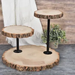 Style: 3-Tier Wooden Cake and Cupcake Stand. Impart relishing rustic look and effect to your cakes, cupcakes, and...