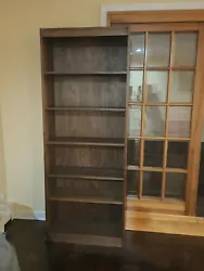 Two beautiful 5-Shelf wooden adjustable shelves bookcases. Closed Back. A lot of storage room for books, CDs, albums,...