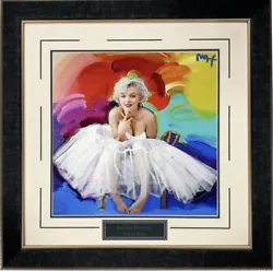Marilyn Monroe Framed Photo By Peter Max W/ Metal Plate Overall 24x24. - 16X16 GALLERY PHOTOGRAPH - DETAILED LASER...