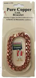 COPPER CAN INCREASE BLOOD CIRCULATION, RELIEVE PAIN FROM ARTHRITIS. PURE COPPER BRACELET. PURE COPPER. HEAVY LINKED...